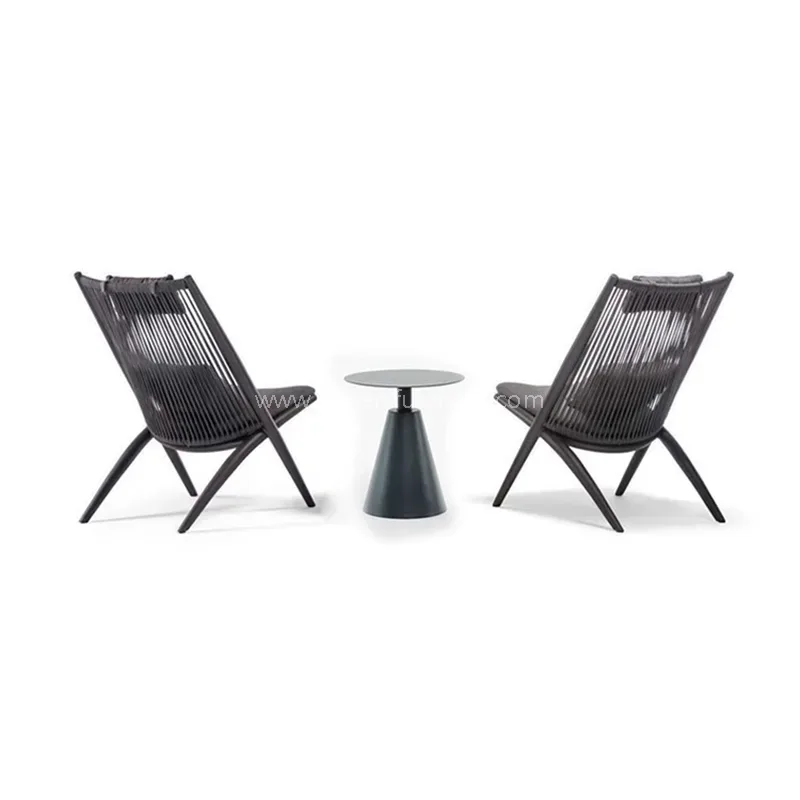 ชุดระเบียงทอกลางแจ้งแบบเรียบง่ายทันสมัย