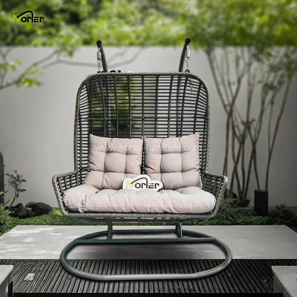 เฟอร์นิเจอร์กลางแจ้ง PE Rattan Hanging เก้าอี้สวิง
